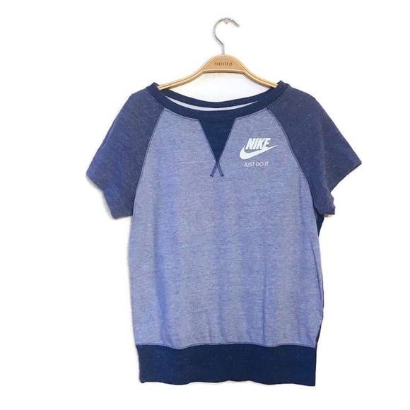 Nike Tops - Retro Nike Purple Cropped Short Sleeve Sweatshirt